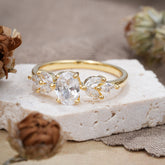 1 Carat Oval Cut 4 Prong Classic Moissanite Nature Inspired Engagement Ring